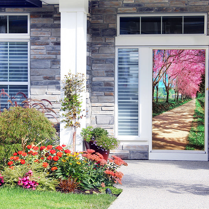 House decorated with custom door cover 