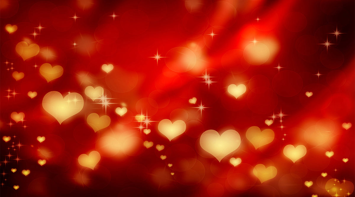 Hearts on red valentine background