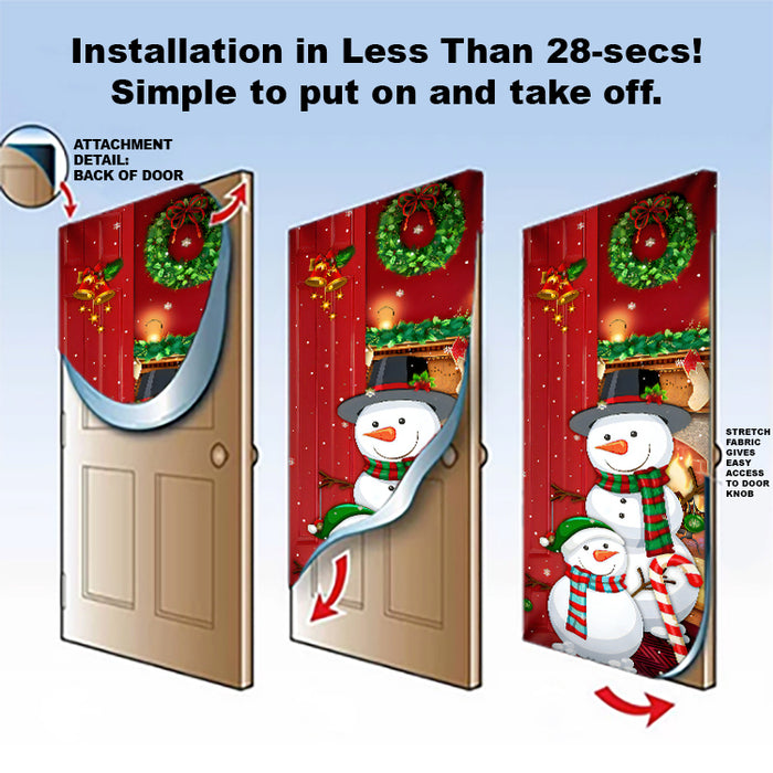 DoorFoto Door Cover Snowman Christmas