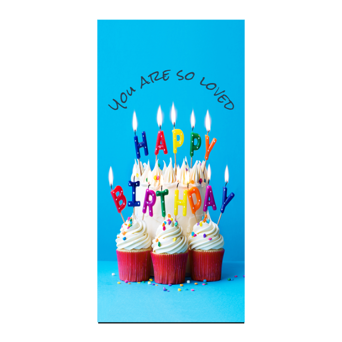 DoorFoto zakeke-design 36 x 80 Customizable - Birthday Cake with Happy Birthday