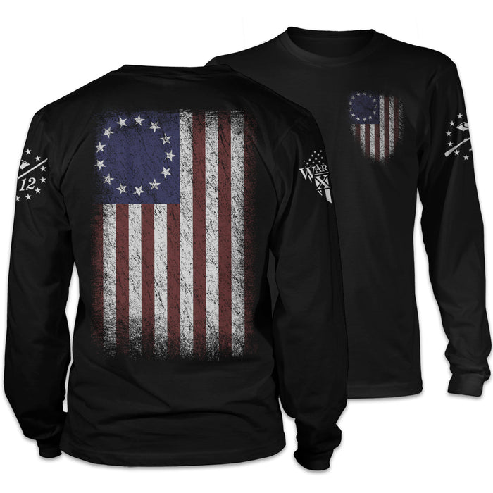 Warrior 12 - A Patriotic Apparel Company Long Sleeves Betsy Ross Flag Long Sleeve