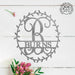 Rusted Orange Craftworks Co. Posters, Prints, & Visual Artwork Laurel Wreath Monogram - Personalized Metal Name Sign With Laurel Leaf Design