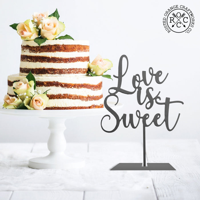 Rusted Orange Craftworks Co. Wedding Ceremony Supplies Love is Sweet Reception Decor - Rustic Wedding Decorations Love Sign