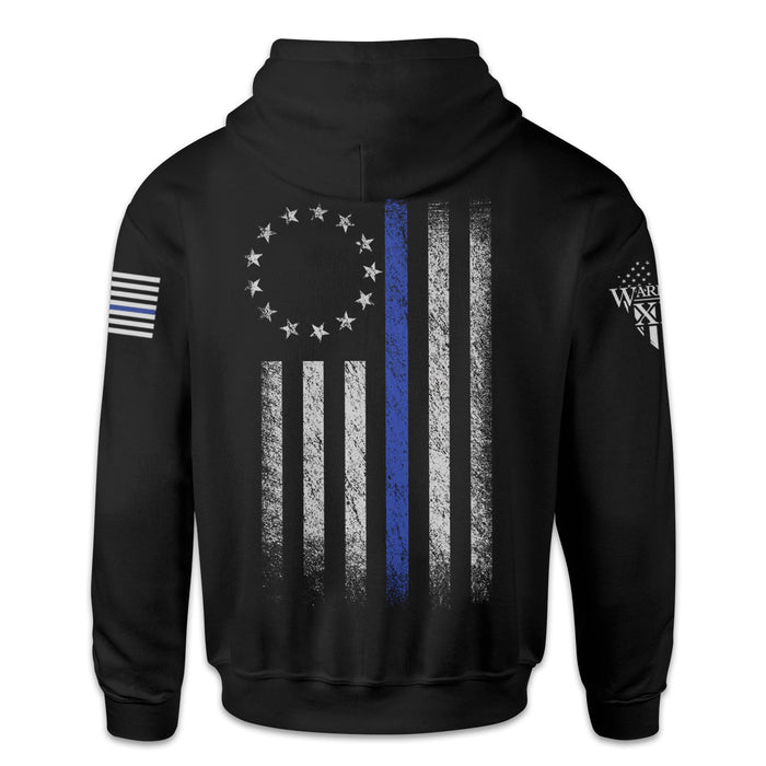 Warrior 12 - A Patriotic Apparel Company Hoodies Thin Blue Line Betsy Ross Flag Hoodie