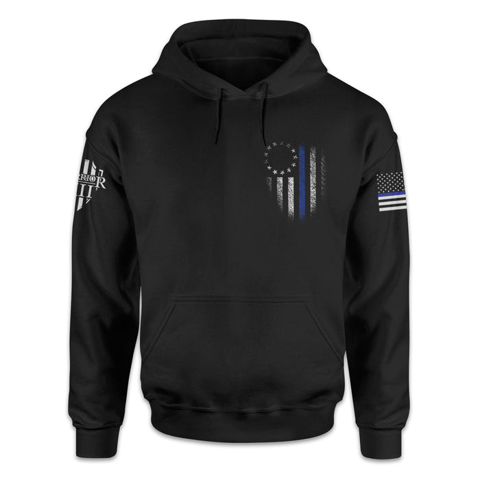 Warrior 12 - A Patriotic Apparel Company Hoodies Thin Blue Line Betsy Ross Flag Hoodie