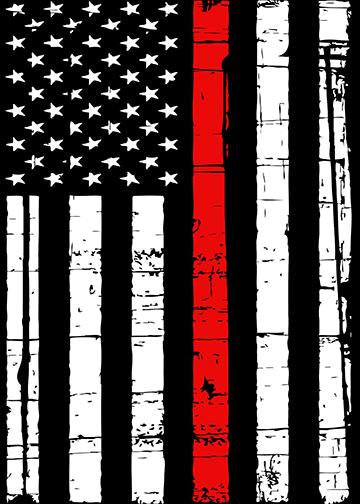 DoorFoto Door Cover Thin Red Line