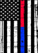 DoorFoto Door Cover Thin Blue and Red Line