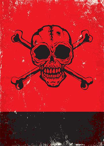 DoorFoto Door Cover Customizable - Red Skull and Crossbones