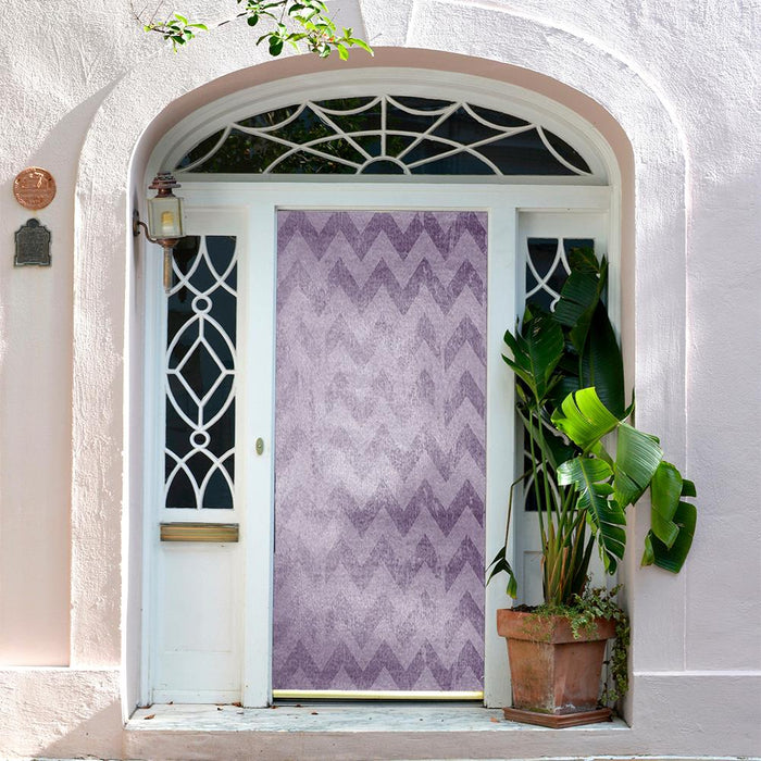 DoorFoto Door Cover Purple ZigZag Background