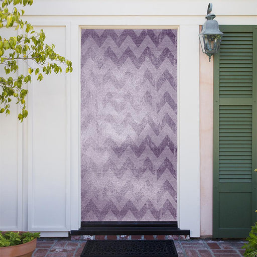 DoorFoto Door Cover Purple ZigZag Background