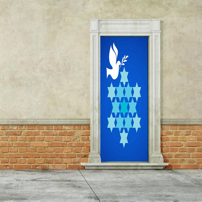 DoorFoto Door Cover Hanukkah White Dove