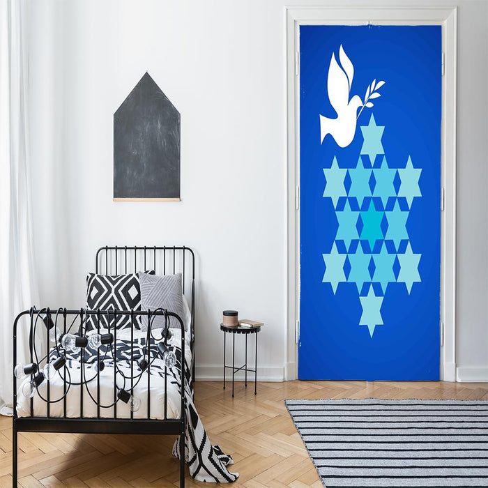 DoorFoto Door Cover Hanukkah White Dove