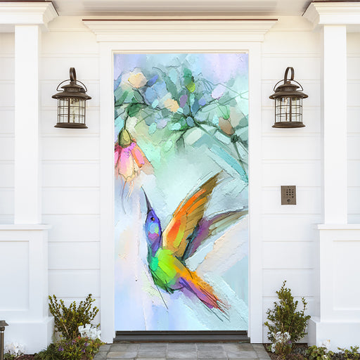 DoorFoto Door Cover Hummingbird Decor