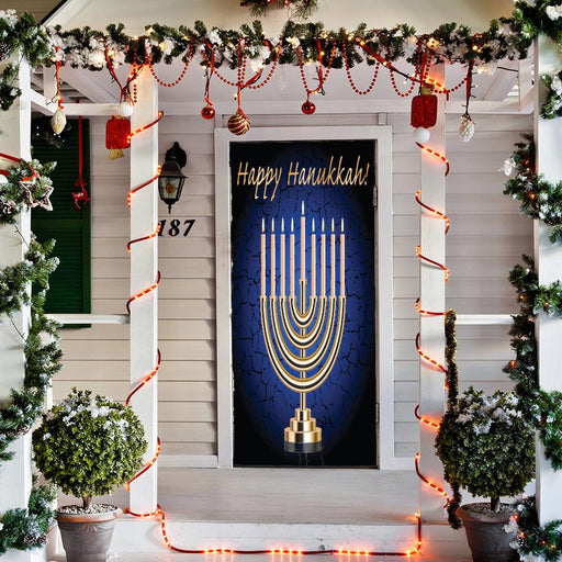 DoorFoto Door Cover Menorah Candles - Menorah Decorations