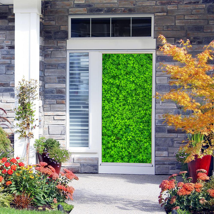 DoorFoto Door Cover Field of Clover Leafs