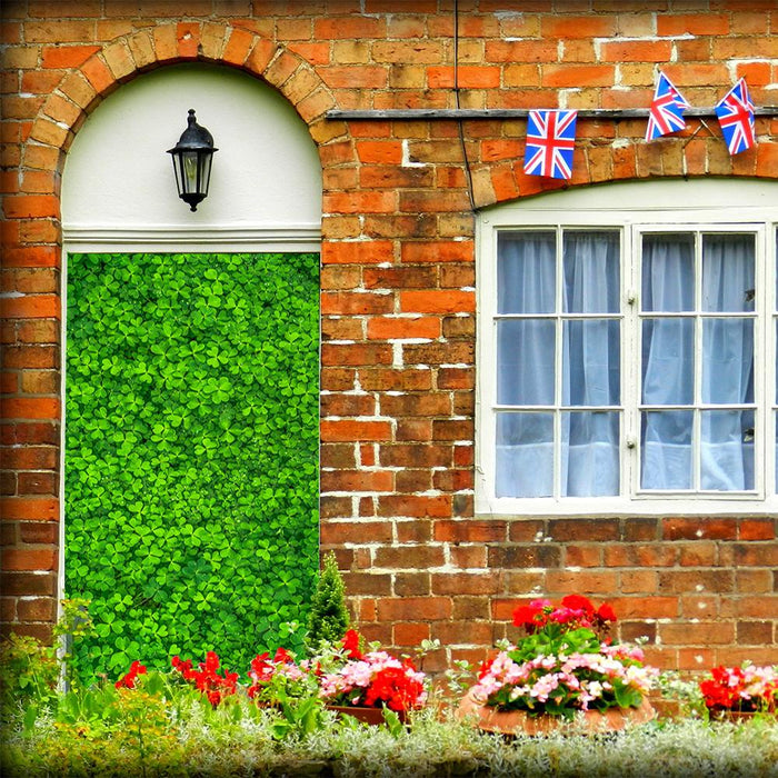 DoorFoto Door Cover Field of Clover Leafs