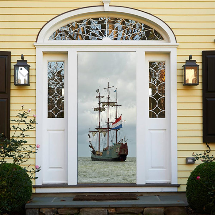 DoorFoto Door Cover Pirate Ship Door