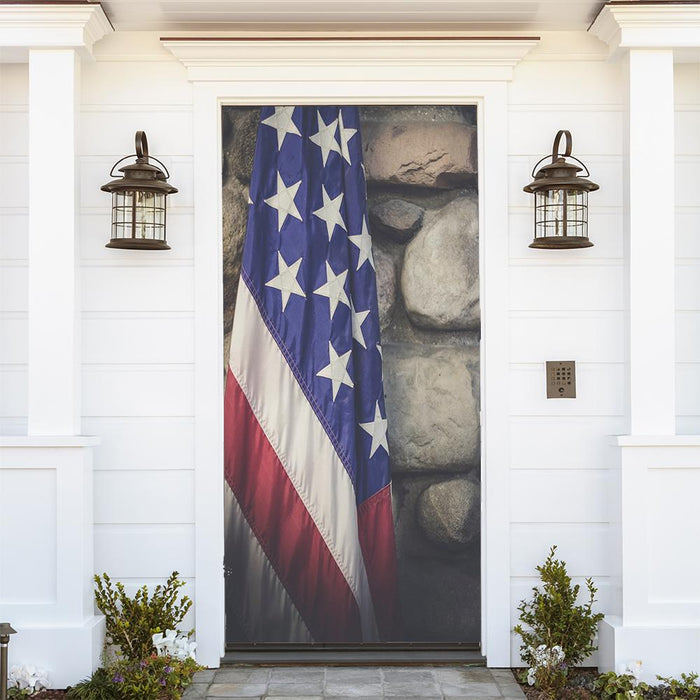 DoorFoto Door Cover Draping American Flag