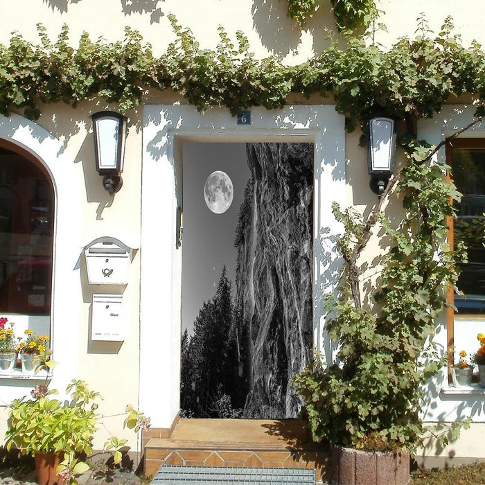 DoorFoto Door Cover Moonlit Mountain