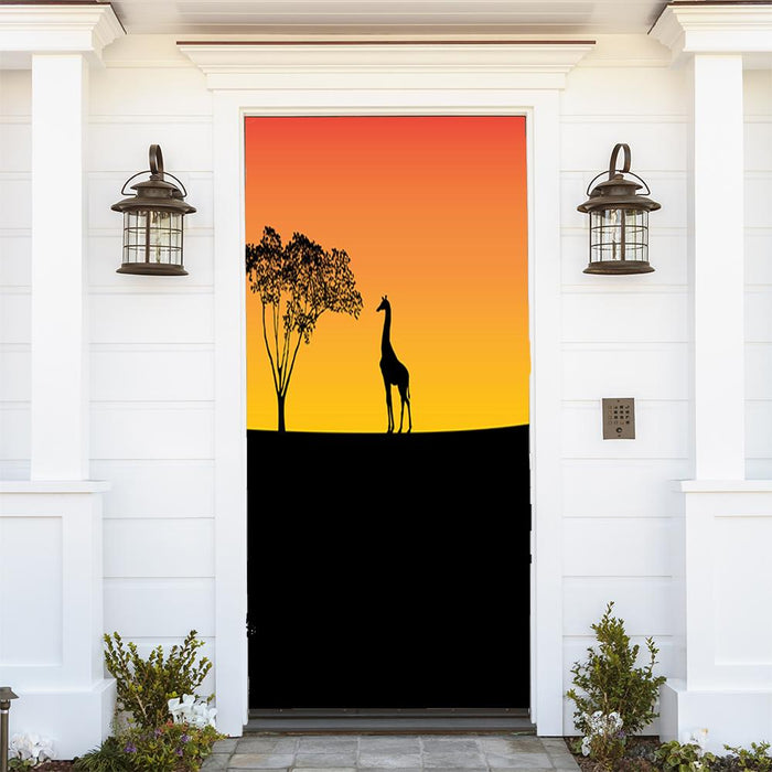 DoorFoto Door Cover Loney Giraffe