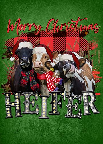 DoorFoto Door Cover Heifer Christmas