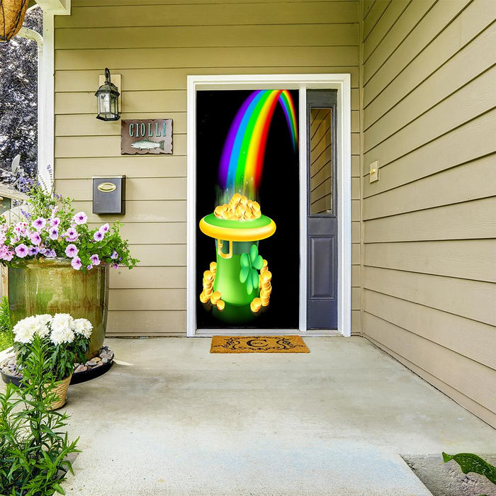 DoorFoto Door Cover Rainbow Pot of Gold