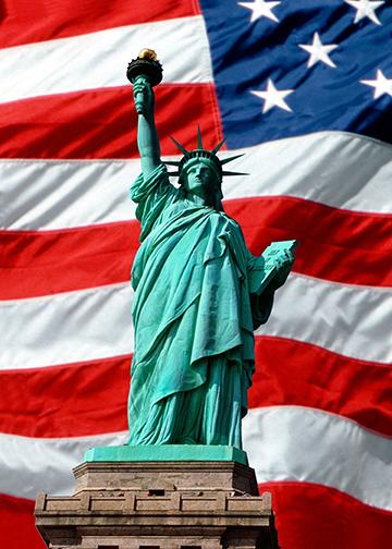 DoorFoto Door Cover Old Glory and Lady Liberty