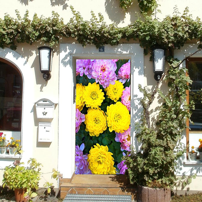 DoorFoto Door Cover Asters Door Flower