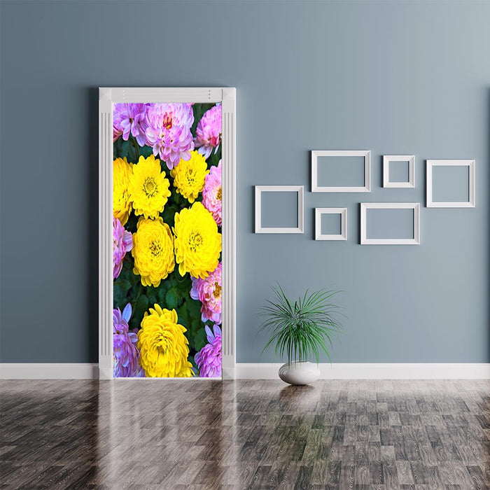 DoorFoto Door Cover Asters Door Flower