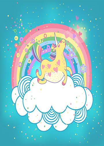 DoorFoto Door Cover Rainbow Unicorn Banner