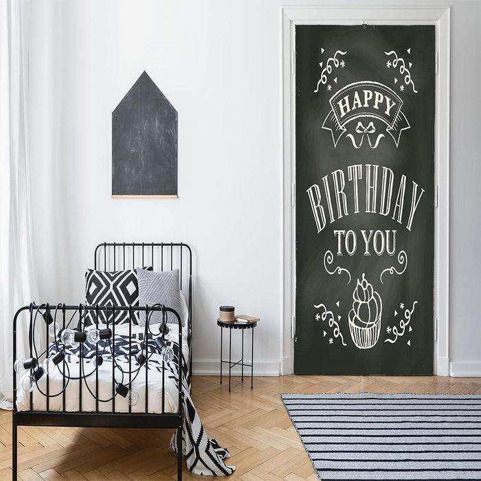 DoorFoto Door Cover Vintage Happy Birthday