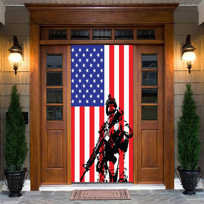 DoorFoto Door Cover American Warrior Flag