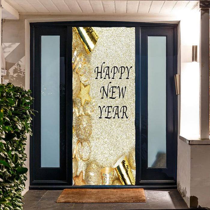 DoorFoto Door Cover New Year's Glitter