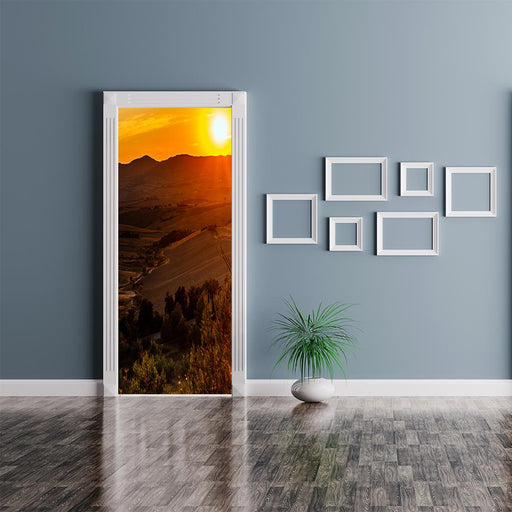 DoorFoto Door Cover Rolling Hills Sunset