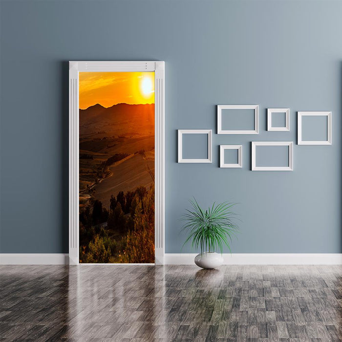 DoorFoto Door Cover Rolling Hills Sunset