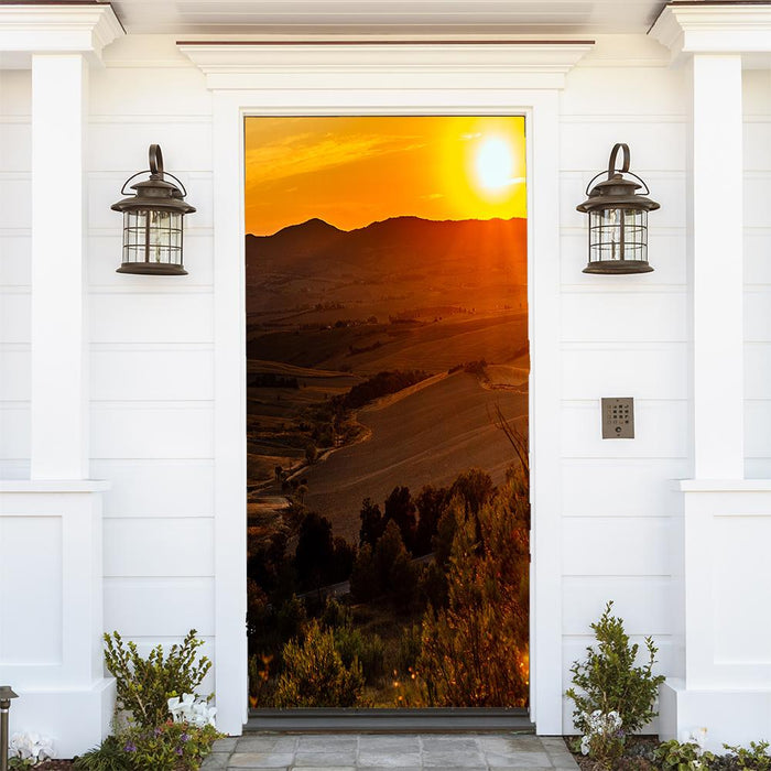 DoorFoto Door Cover Rolling Hills Sunset