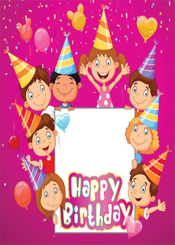 DoorFoto Door Cover Customizable - Happy Birthday Kids Celebrating