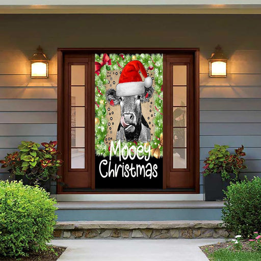 DoorFoto Door Cover Cow with Holly