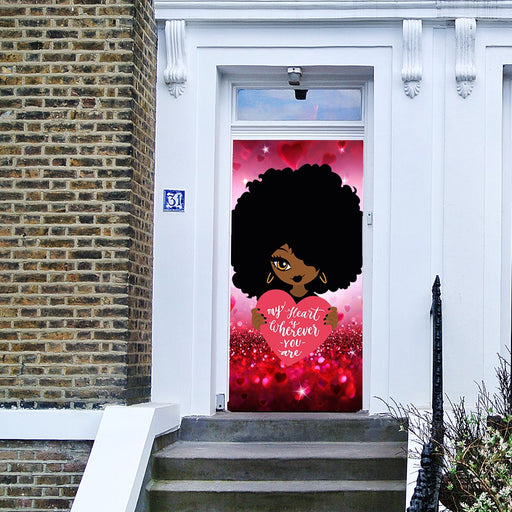 DoorFoto Door Cover Afro Love