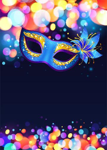 DoorFoto Door Cover Customizable - Blue Mardi Gras Mask