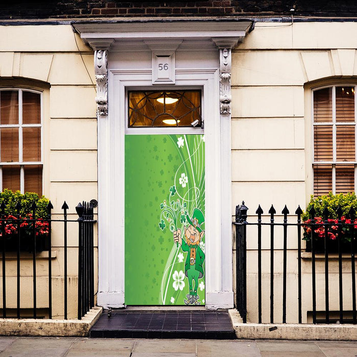 DoorFoto Door Cover Leprechaun Decorations