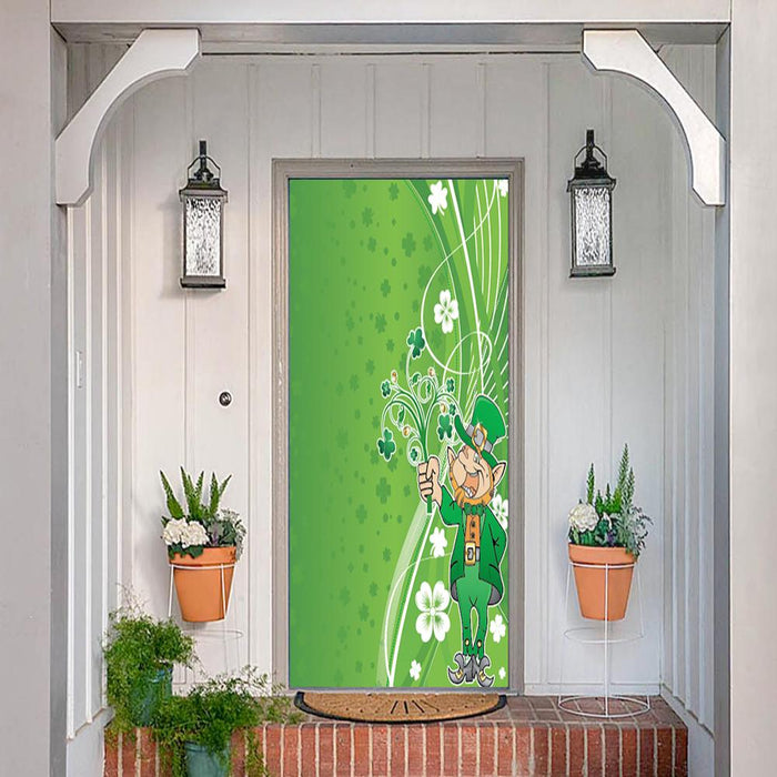 DoorFoto Door Cover Leprechaun Decorations