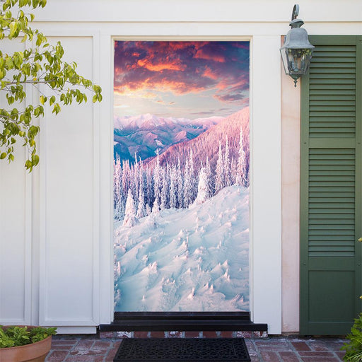 DoorFoto Door Cover Colorful Winter Sunrise