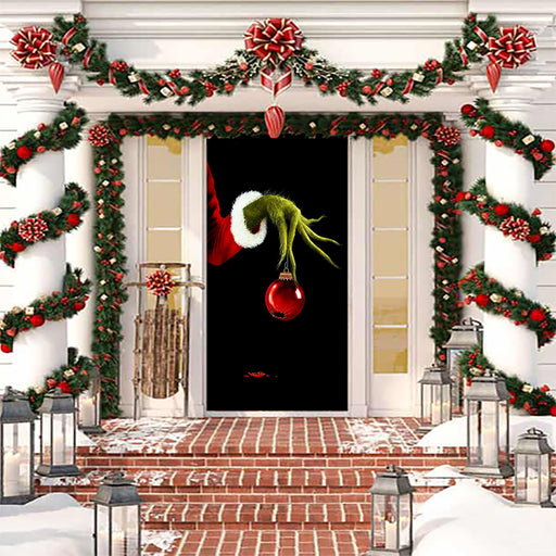 DoorFoto Door Cover Grinch Decor