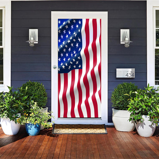 DoorFoto Door Cover American Flag Decoration