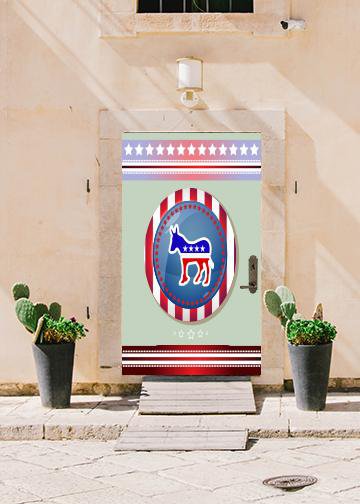 DoorFoto Door Cover Patriotic Donkey