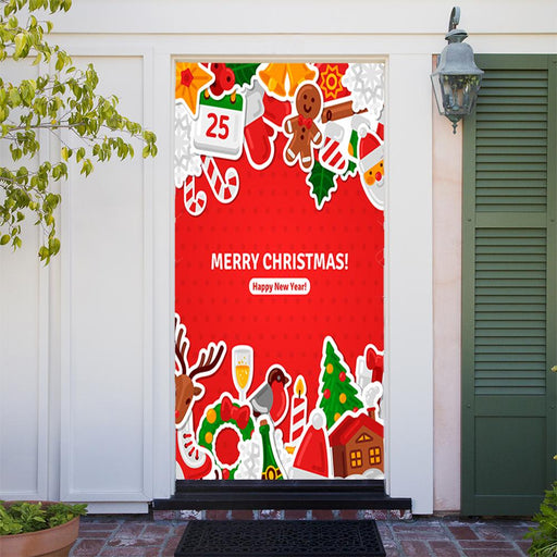 DoorFoto Door Cover Merry Christmas Door Banner