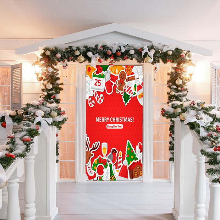 DoorFoto Door Cover Merry Christmas Door Banner