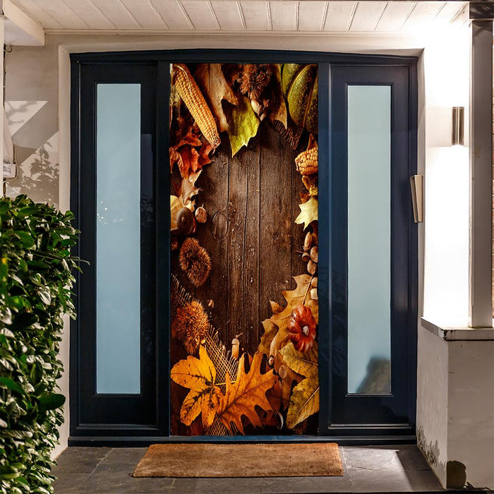 DoorFoto Door Cover Customizable - Thanksgiving Door Decoration