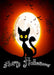 DoorFoto Door Cover Black Cat Happy Halloween